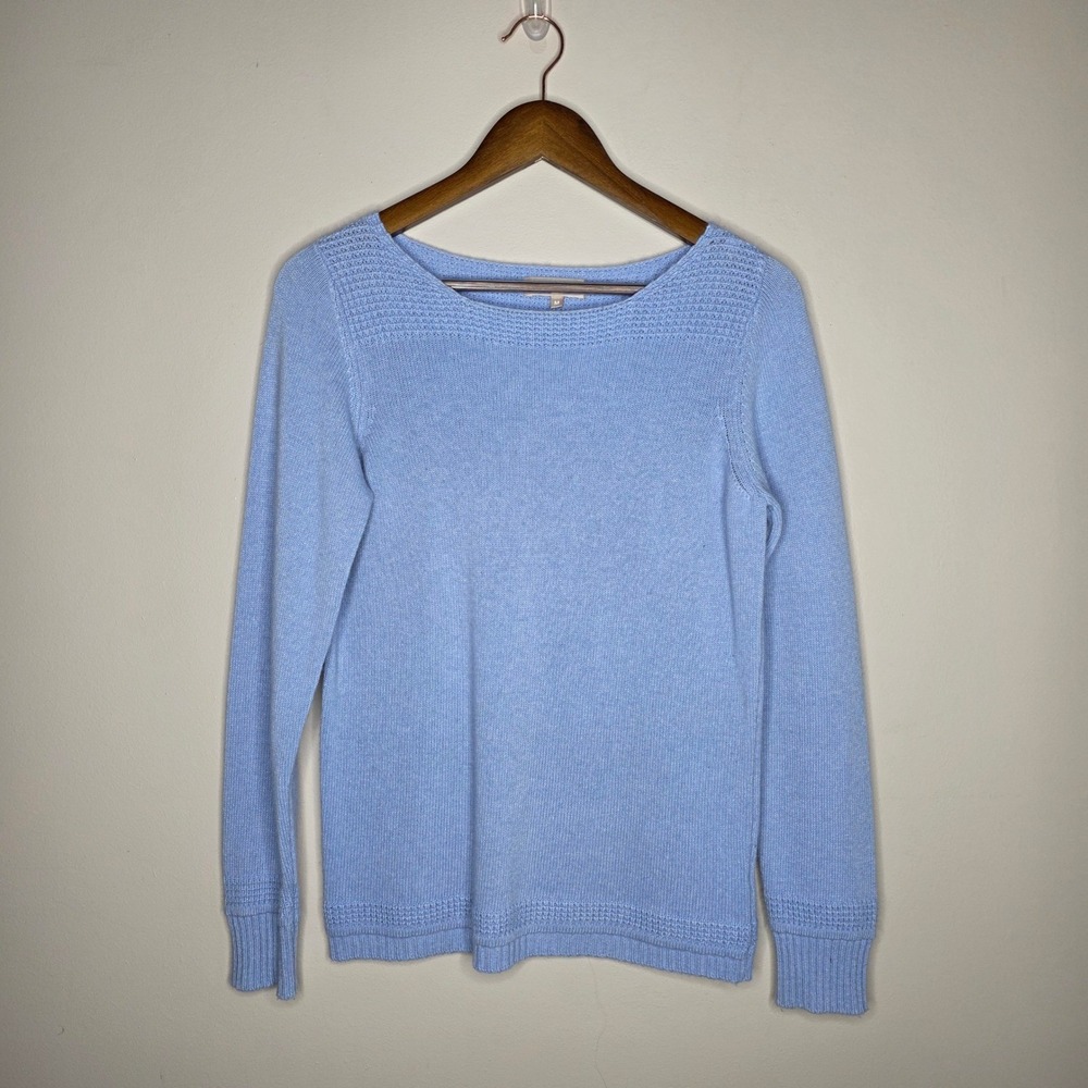 Benedetta B Merino Wool Cashmere Blend Sweater Womens Medium Blue Made in Italy - Picture 2 of 11